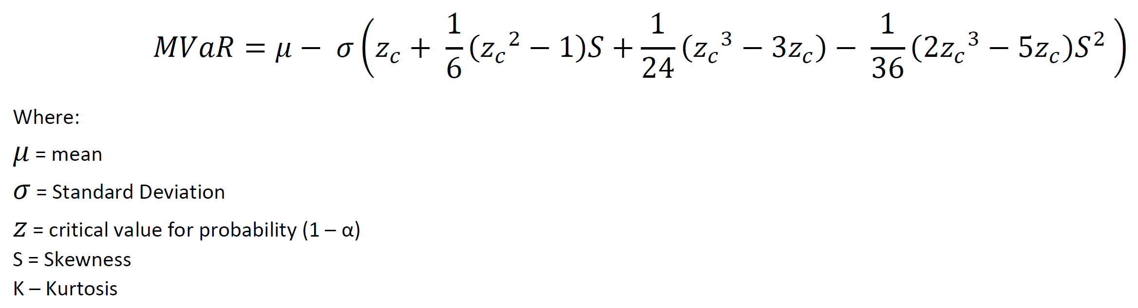 MVaR Optimisation ratio